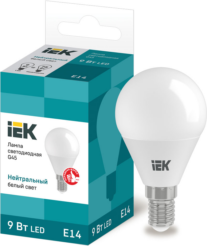 Лампа світлодіодна IEK (4606056611311) 9Вт, E14, 4000K